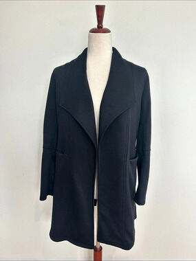 Max Studio Black Longline Open Jacket Size Small NWT